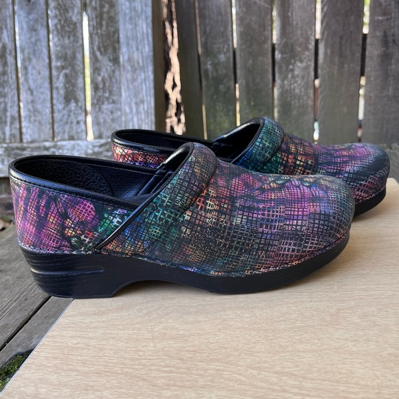 Dansko Wm’s Professional Stained Glass Clog Mules In Multicolor Sz 41 EU - Picture 1 of 16